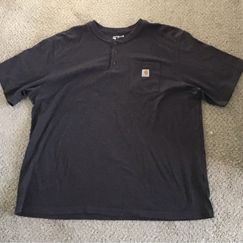 Carhartt Men's charcoal grey Henley Shirt - Picture 7 of 14